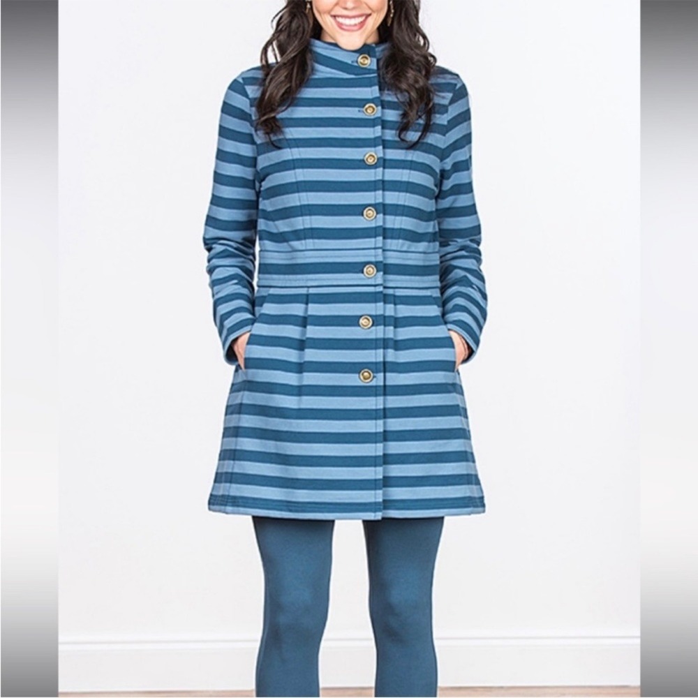 Matilda Jane Blue Striped Fall Breeze Peacoat‎ Size XS